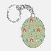 Southwest Geo Step | Groen theepatroon Sleutelhanger (Voorkant Links)