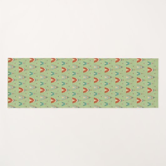 Southwest Geo Step | Groen theepatroon Yogamat (Voorkant (horizontaal))