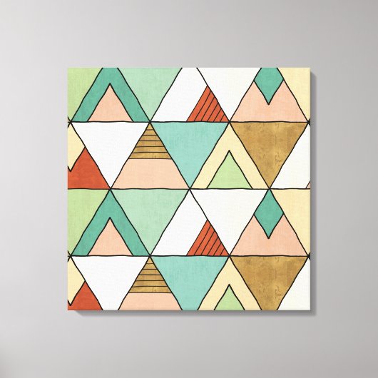 Southwest Geo Step | Hand Drawn Tribal Pattern Canvas Afdruk (Voorkant)