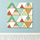Southwest Geo Step | Hand Drawn Tribal Pattern Canvas Afdruk (Insitu (Houten vloer))