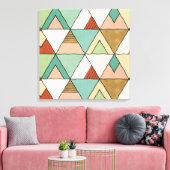 Southwest Geo Step | Hand Drawn Tribal Pattern Canvas Afdruk (Insitu (Woonkamer))