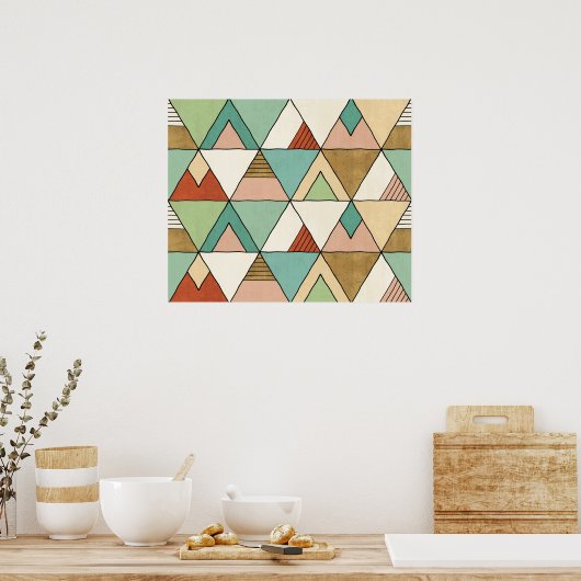 Southwest Geo Step | Hand Drawn Tribal Pattern Poster (Keuken)