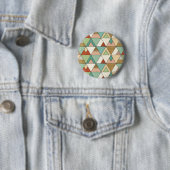 Southwest Geo Step | Hand Drawn Tribal Pattern Ronde Button 5,7 Cm (In situ)