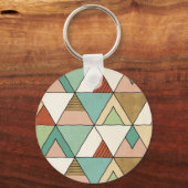 Southwest Geo Step | Hand Drawn Tribal Pattern Sleutelhanger (Voorkant)