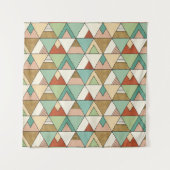 Southwest Geo Step | Hand Drawn Tribal Pattern Wandkleed (Voorkant (horizontaal))