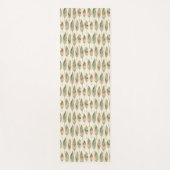 Southwest Geo Step | Koraal en groene veren Yogamat (Voorkant)