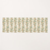 Southwest Geo Step | Koraal en groene veren Yogamat (Voorkant (horizontaal))