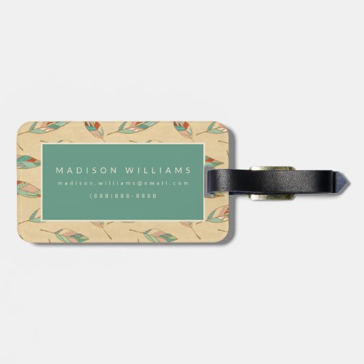 Southwest Geo Step | Koraalbedekking Bagagelabel (Achterkant horizontaal)