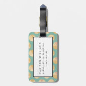 Southwest Geo Step | Oranje en groen cirkelpatroon Bagagelabel (Achterkant verticaal)