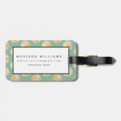 Southwest Geo Step | Oranje en groen cirkelpatroon Bagagelabel (Achterkant horizontaal)