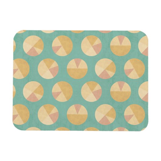 Southwest Geo Step | Oranje en groen cirkelpatroon Magneet (Horizontaal)