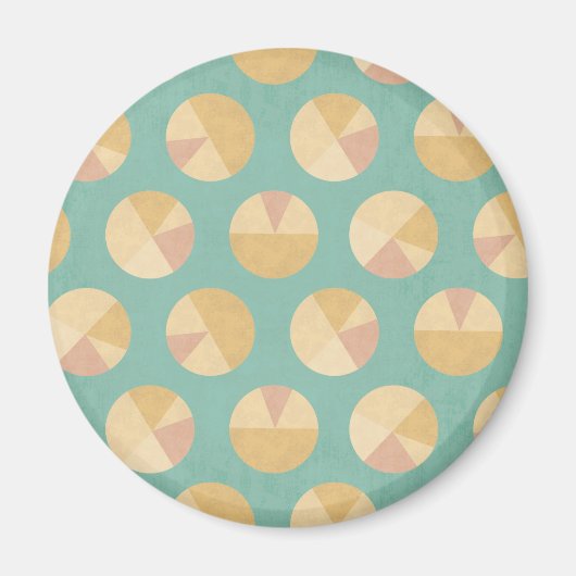 Southwest Geo Step | Oranje en groen cirkelpatroon Magneet (Voorkant)