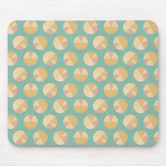 Southwest Geo Step | Oranje en groen cirkelpatroon Muismat (Voorkant)