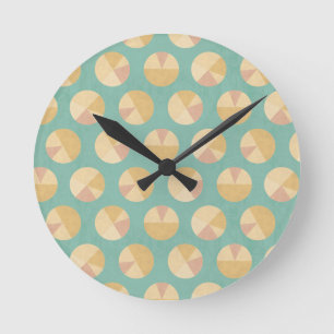 Southwest Geo Step   Oranje en groen cirkelpatroon Ronde Klok