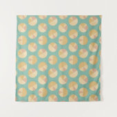 Southwest Geo Step | Oranje en groen cirkelpatroon Wandkleed (Voorkant)