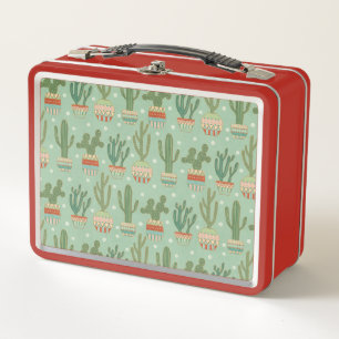 Southwest Geo Step Potted Cactus Pattern