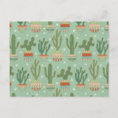 Southwest Geo Step | Potted Cactus Pattern Briefkaart (Voorkant)