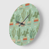 Southwest Geo Step | Potted Cactus Pattern Grote Klok (Hoek)