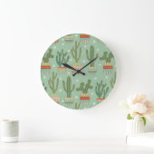 Southwest Geo Step | Potted Cactus Pattern Grote Klok (Huis)