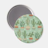 Southwest Geo Step | Potted Cactus Pattern Magneet (Voorkant / Achterkant)
