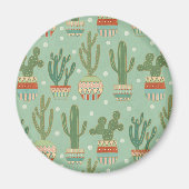 Southwest Geo Step | Potted Cactus Pattern Magneet (Voorkant)