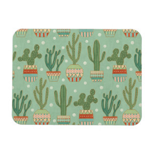 Southwest Geo Step   Potted Cactus Pattern Magneet