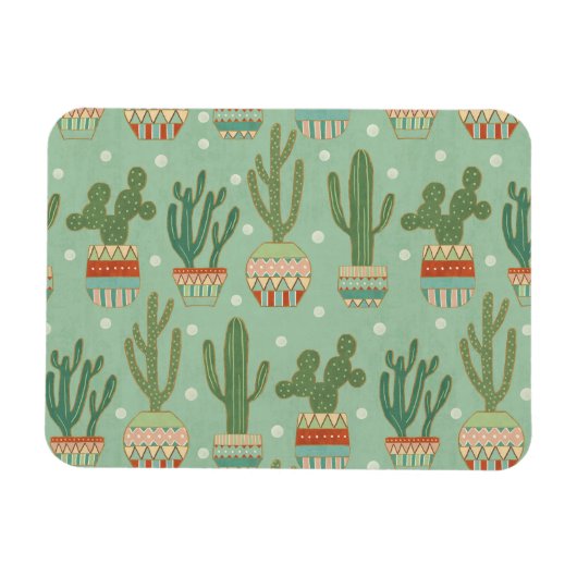 Southwest Geo Step | Potted Cactus Pattern Magneet (Horizontaal)