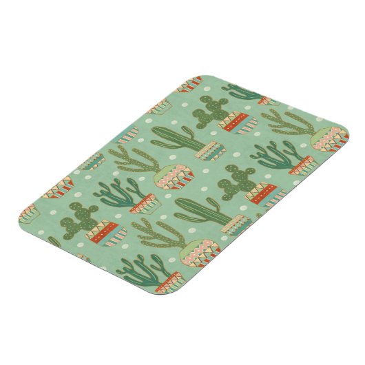 Southwest Geo Step | Potted Cactus Pattern Magneet (Linkerzijde)