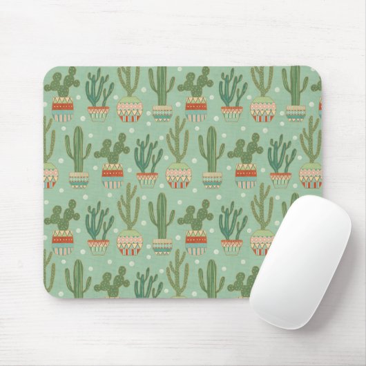 Southwest Geo Step | Potted Cactus Pattern Muismat (Met muis)