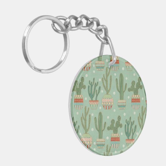 Southwest Geo Step | Potted Cactus Pattern Sleutelhanger (Voorkant Links)