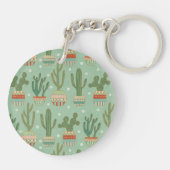 Southwest Geo Step | Potted Cactus Pattern Sleutelhanger (Achterkant)