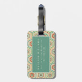 Southwest Geo Step | Southwest Hexagon Pattern Bagagelabel (Achterkant verticaal)