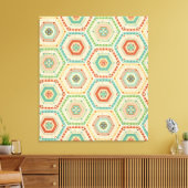 Southwest Geo Step | Southwest Hexagon Pattern Canvas Afdruk (Insitu (Woonkamer))