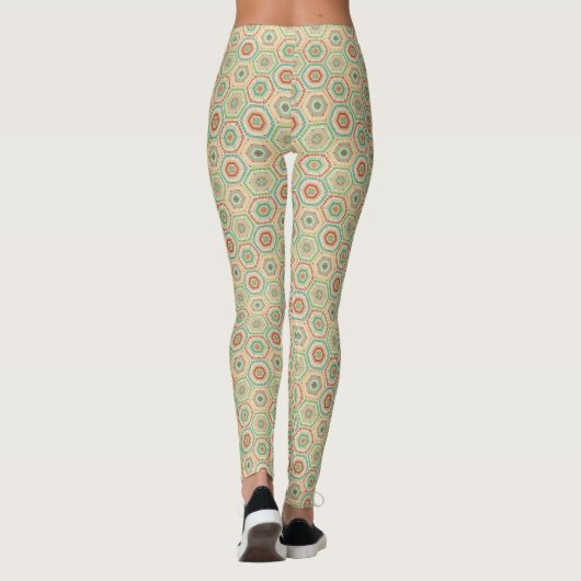 Southwest Geo Step | Southwest Hexagon Pattern Leggings (Achterkant)