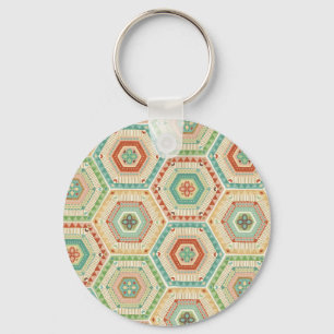 Southwest Geo Step   Southwest Hexagon Pattern Sleutelhanger