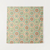 Southwest Geo Step | Southwest Hexagon Pattern Wandkleed (Voorkant (horizontaal))