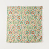 Southwest Geo Step | Southwest Hexagon Pattern Wandkleed (Voorkant)