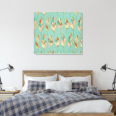 Southwest Geo Step | Waterverf Vuurpatroon Canvas Afdruk (Insitu (Slaapkamer))