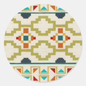Southwest Geometry I Ronde Sticker (Voorkant)