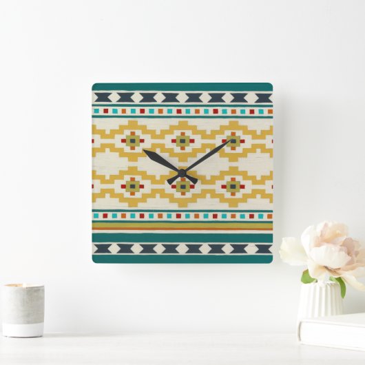 Southwest Geometry III Vierkante Klok (Huis)