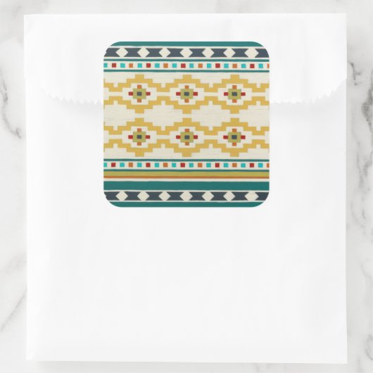 Southwest Geometry III Vierkante Sticker (Tas)