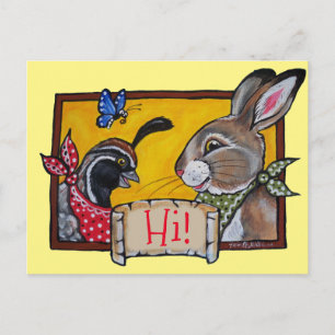 Southwest Hi Hallo Animal Rabbit Quail Souvenir Briefkaart