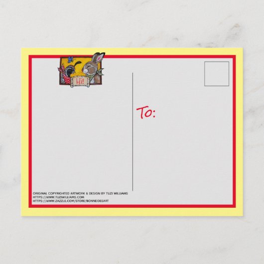 Southwest Hi Hallo Animal Rabbit Quail Souvenir Briefkaart (Achterkant)