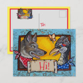 Southwest Hi Hallo Coyote Roadrunner Souvenir Briefkaart (Voorkant / Achterkant)