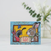 Southwest Hi Hallo Rabbit Quail Souvenir Briefkaart (Staand voorkant)