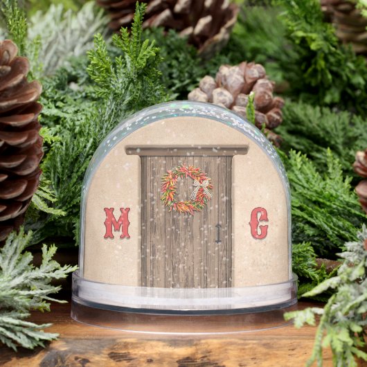 Southwest Holiday Chile Wreath Door Personalized Sneeuwbol (Winter)