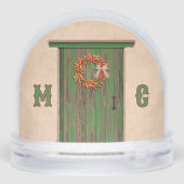 Southwest Holiday Chile Wreath Door Personalized Sneeuwbol (Achterkant)