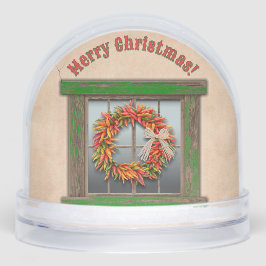 Southwest Holiday Chile Wreath Window Personalized Sneeuwbol