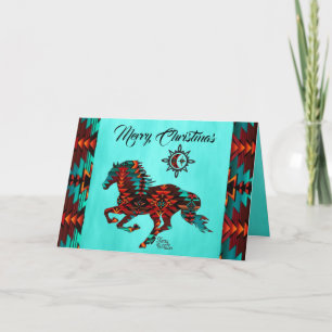 Southwest Horse Holiday Card Feestdagen Kaart