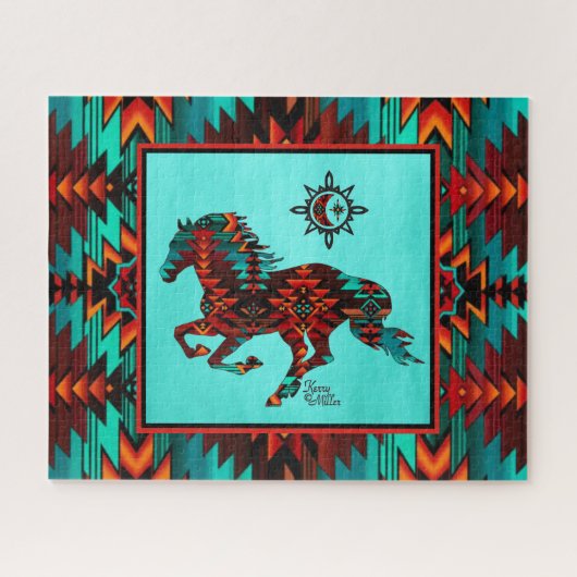 Southwest Horse Jigzaag Puzzle Legpuzzel (Horizontaal)
